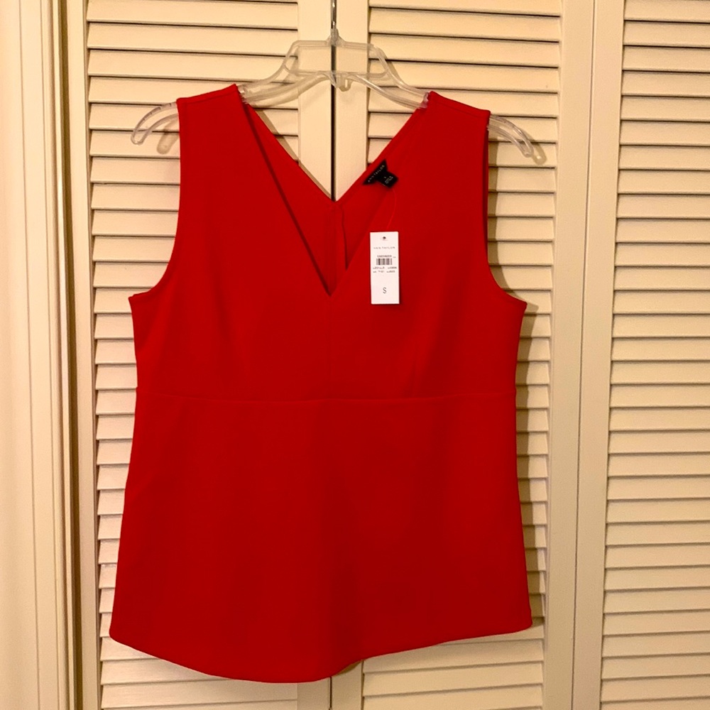 NWT Ann Taylor festive red dressy tank size S
